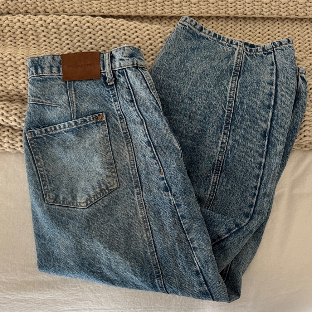 We The Free Good Luck Mid-Rise Barrel Jeans